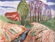 Edvard Munch Red House in the Spring oil painting artist